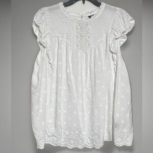 Torrid White Eyelet Flutter Sleeve Top With Baby Doll Style Design Size 3X